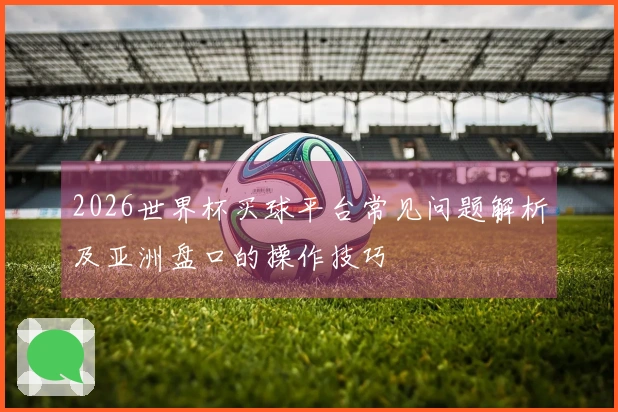 2026世界杯买球平台常见问题解析及亚洲盘口的操作技巧