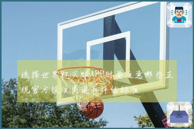 选择世界杯买球APP时要注意哪些正规官方投注渠道和评估标准